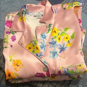 Petite Plume Pink Floral Satin pajama set